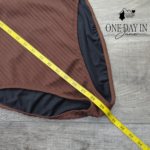 Cupshe Textured Cut Out High Neck One Piece Swimsuit Size L - Picture 6 of 7